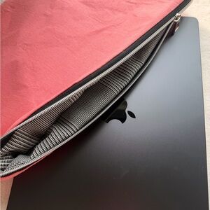One-of-a-kind padded Laptop Sleeve - Upcycled Fabric | Fits MacBook Pro 14”